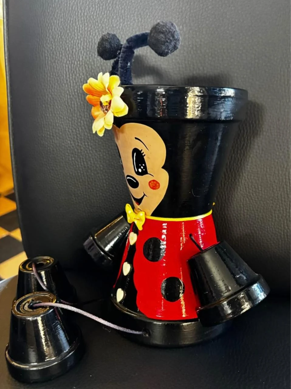 🐞 Handmade Craft Decoration Pot Sparkling Ladybug – photo 3